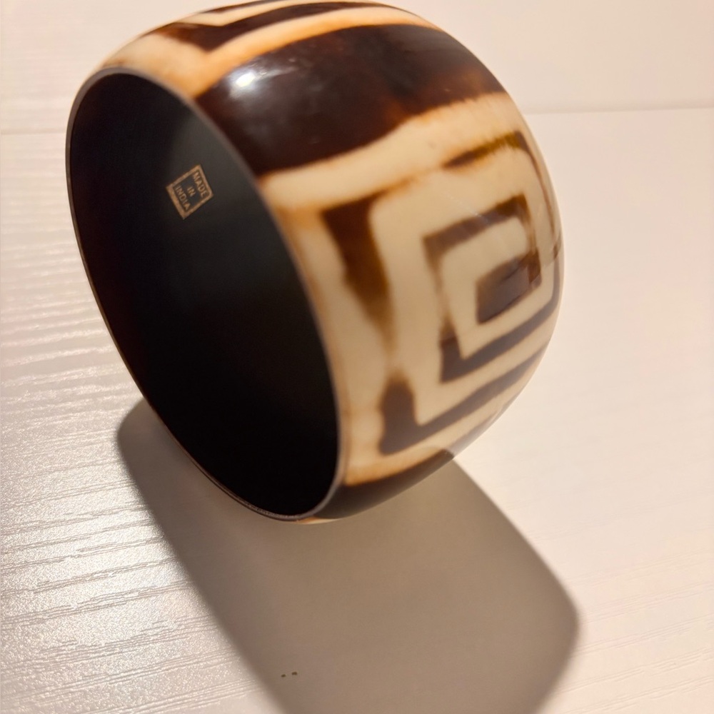 Brown and Cream Geometric Bracelet